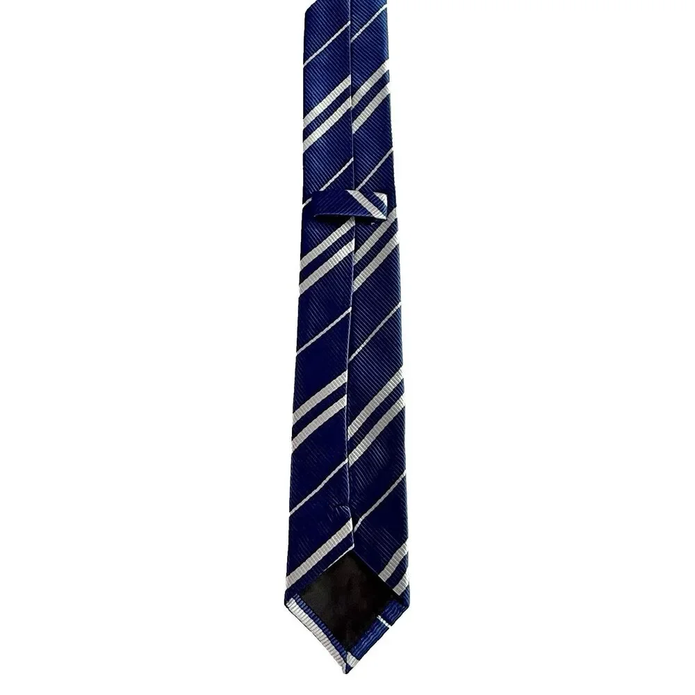 HARRY POTTER - RAVENCLAW Men's Tie - Blue White Striped w/Crest 58